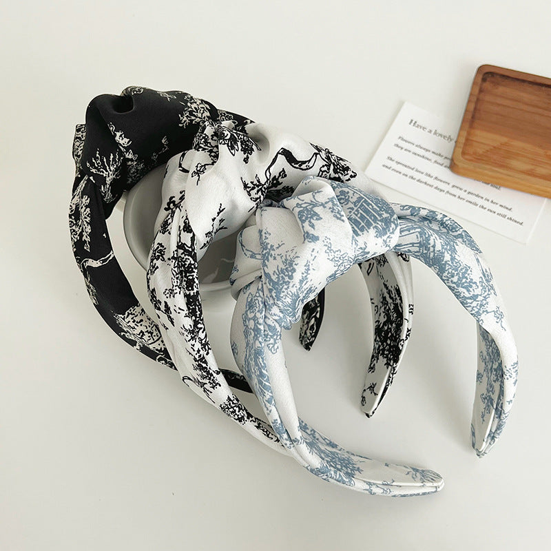 Diadema anudada con estampado de tela al por mayor